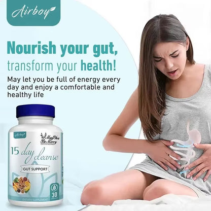 Gut and Colon Cleanse & Detox for Weight Loss-15 Day Quick Cleanser - Capsules Supplement to Flush Toxins&Boost Energy for Adult